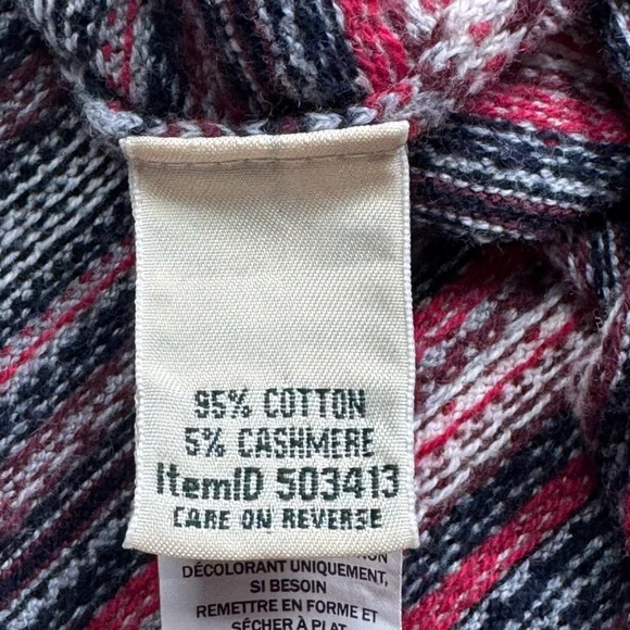 L.L. Bean Cotton Cashmere Fair Isle Turtleneck Sweater size XL 503413 - Picture 5 of 8